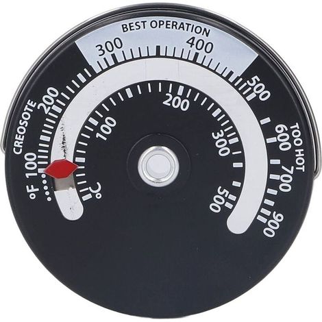 ThermomèTre MagnéTique pour Poêle 0-500℃ Cadran en Alliage D'aluminium Jauge de ThermomèTre de Haute PréCision Compteur de TempéRature du Four pour Cheminée Poêles à Bois (1/4)