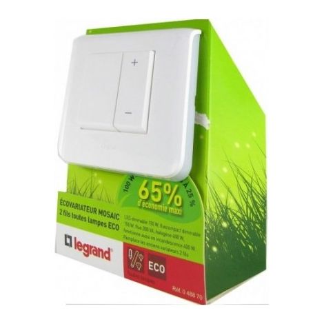 LEGRAND 048870 Ecovariateur complet Mosaic - 2 fils - Blanc