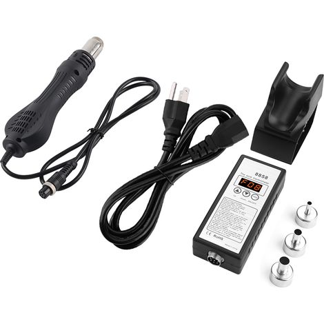 Station de retouche de pistolet à air chaud numérique intelligent LED 8858 avec 3 buses, prise US 110 V (1/5)