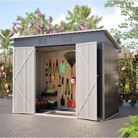 Metall-Gartenhaus 8 x 4 Fuß, 242 x 126 x 182 cm, grau HAVRYA (1/5)