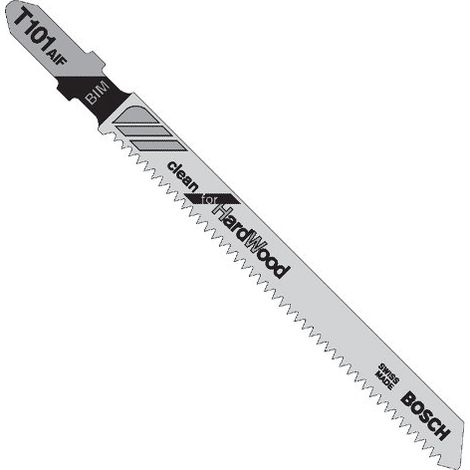 Bosch Professional 5 x Lame per seghetto alternativo T 101 AIF Clean for Hard Wood (per Legno duro, straight cut, accessorio Seghetto alternativo)