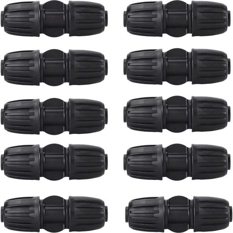 10 Pièces Connecteur D'eau Droit Raccord D'irrigation Goutte à Goutte de Jardin, Raccords de Tuyau d'Eau 16mm en PE, Connecteur d'eau Droit, pour Jardinage, Serres et Agriculture (Connecteurs Droits) (1/4)