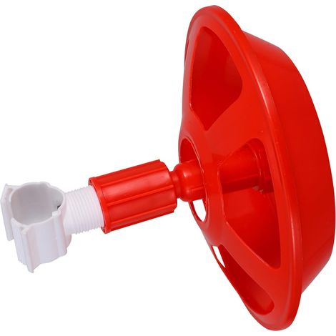 Distributeur d'eau Automatique pour Poussins et Cailles Abs Rouge  Base Étanche, Alimentation en Eau Automatique, Bol Intégré, Grille, Installation Facile, Usage Domestique (1/5)