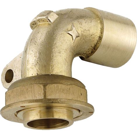 Raccord gaz coudé 90° avec patte fixation à joint plat à braser cuivre 6/20-CU 22