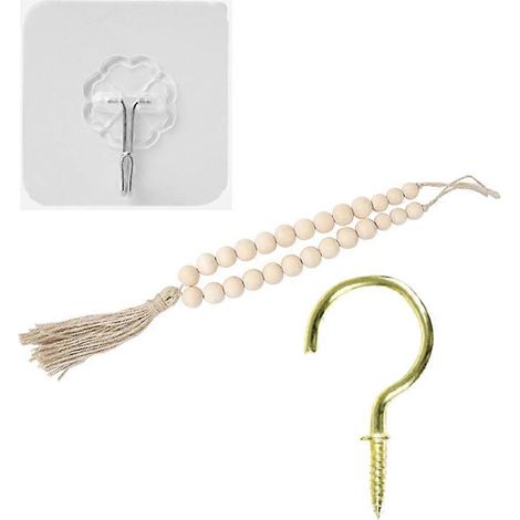 Embrasses de rideaux en perles de bois pour la maison (1 cordon) (1/5)