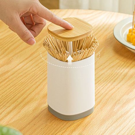 Porte-cure-dents - - Automatique - Design polyvalent - Gris - 7,5 x 7,5 x 11 cm (1/5)