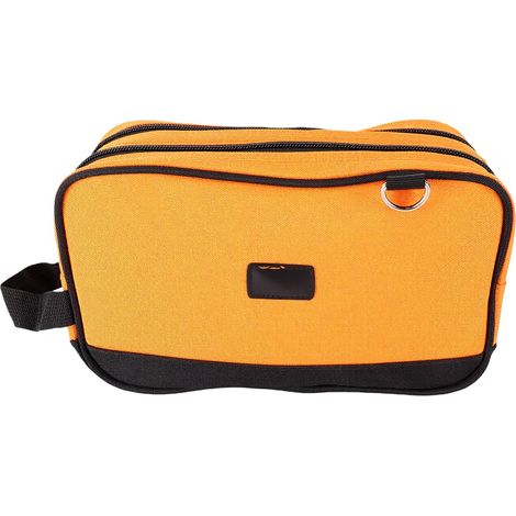 Borsa portautensili da elettricista da 12 pollici, capiente, portatile, impermeabile, realizzata in tessuto Oxford, di colore arancione. (1/5)