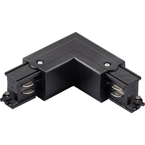 Connecteur angle gauche rail triphasé noir Polux 327857