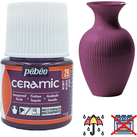 Peinture céramique décorative et résistante à FROID PEBEO 29 RUBIS 45ml (1/5)
