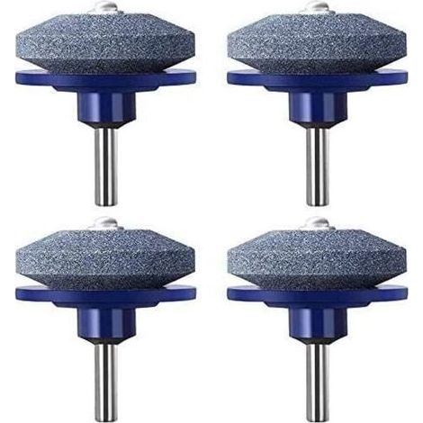 4 Pack Lawnmower Blade Sharpener, Universal Rotary Lawn Mower Sharpener Blade Wheel Stone for Almost All Power Drill Hand Drill (1/5)