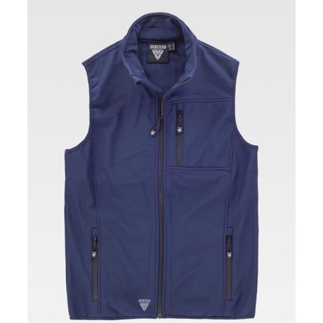 Chaleco Workshell doble capa con cuello alto y cierre de cremallera de nylon WORKTEAM Sport S9305 3XL Marino (1/2)