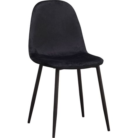 Sillas - Silla Teok Black Terciopelo - Negro