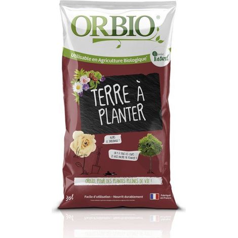 Terre a planter - ORBIO - 30 L - Support de culture polyvalent - Enrichie pour plantations