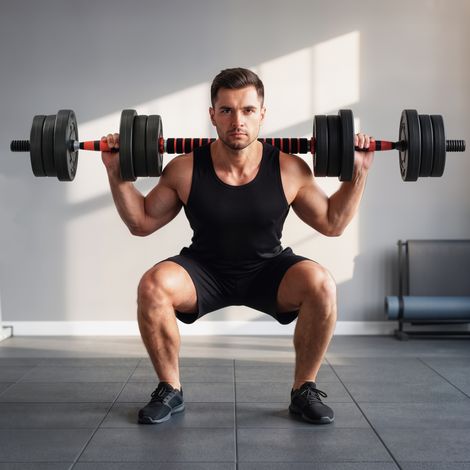 Ensemble haltères 20 kg 2 en 1 poids réglable barres incluses musculation haltérophilie (1/5)