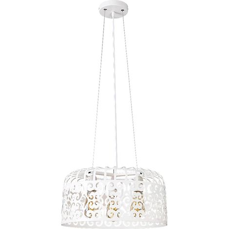 Pendente metallo leggero Alessandra metallo bianco opaco Ø40cm H: 175,5cm (1/5)