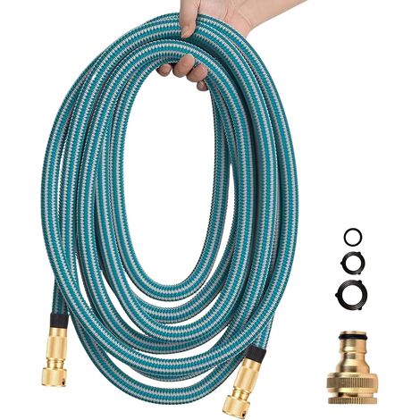 Manguera de jardín flexible, extensible, resistente al desgaste y ajustable retráctil, sin enredos, para lavar mascotas y coches, limpieza (1/5)