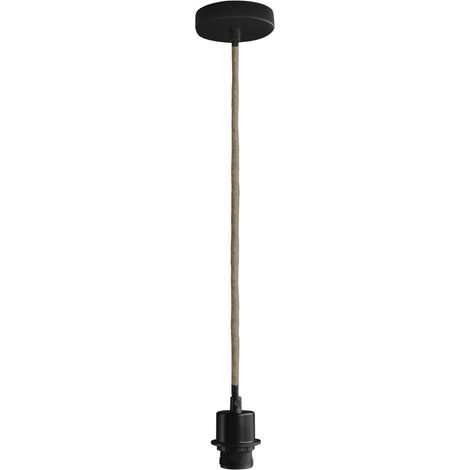 Pendel con efecto cuerda (1xE27) – Negro mate (1/2)