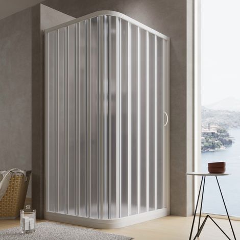 Box cabina doccia a soffietto in pvc cm h 185 con apertura laterale mod. Aster 70x90 cm