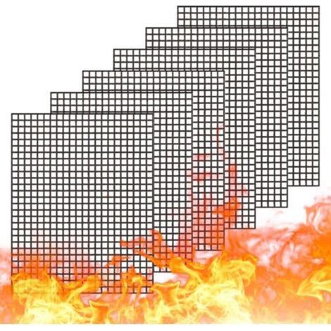 6 Pièces Grille Barbecue, Réutilisables Tapis de Cuisson Anti-adhésifs Tapis de Barbecue pour Grillades de Viande, Légumes, 40 x 33cm