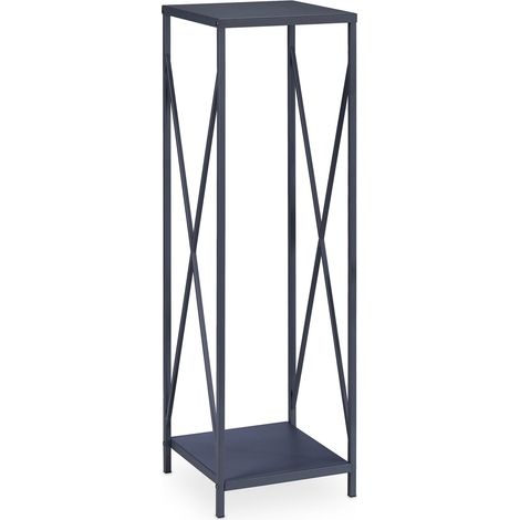 Portalegna moderno 112 x 34 cm stoccaggio decorativo da soggiorno con motivi geometrici in acciaio grigio 130011270