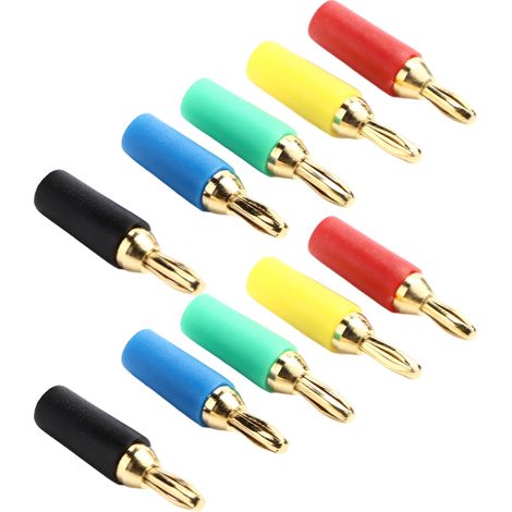Connecteurs Banana 2,5mm en laiton doré à souder, lot de fiches jack pour câble enceinte audio (1/5)