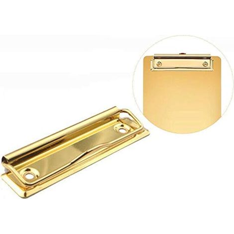 Pinces pour porte-documents, lot de 10 pinces métalliques, pinces de suspension pour porte-documents, pinces murales (dorées)