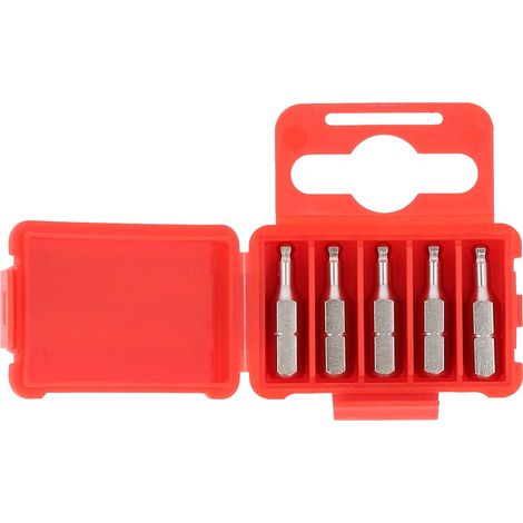 1/4" Embouts de vissage 6 pans avec tête arrondie, 25mm, 1/8", pack de 5 (1/4)