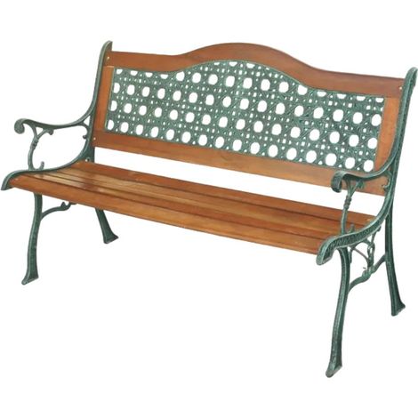 Banco de exterior de ratán y hierro fundido 126x60cm Garden Deluxe Collection