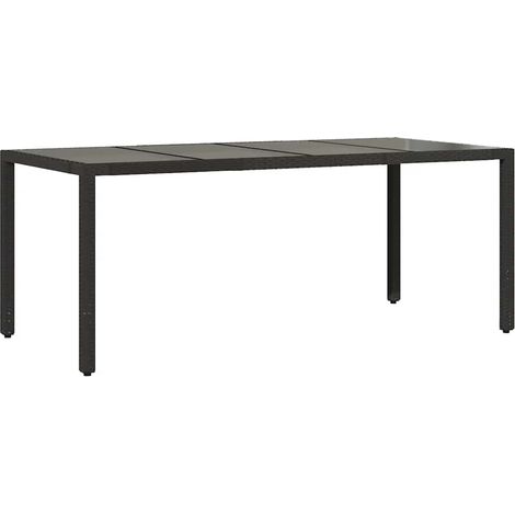 Maison Exclusive - Gartentisch mit Glasplatte Schwarz 190x90x75 c