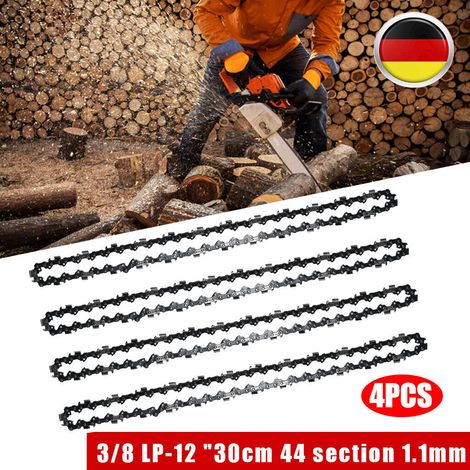 Chaîne De Scie - 30 Cm - Pas 3/8 Pouce - Épaisseur Maillon 1,1 Mm - 44 Maillons - Pour Scies À Chaîne 30 Cm - Lot De 4 (1/5)
