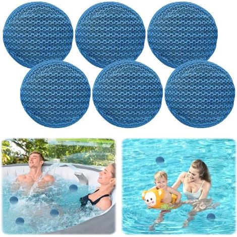 6 Pcs Éponges Réutilisables pour Spa et Piscine, Eponge Absorbante Piscine, Boule d'Élimination d'Écume, Flottant Absorbeur D'éponge de Piscine (1/5)