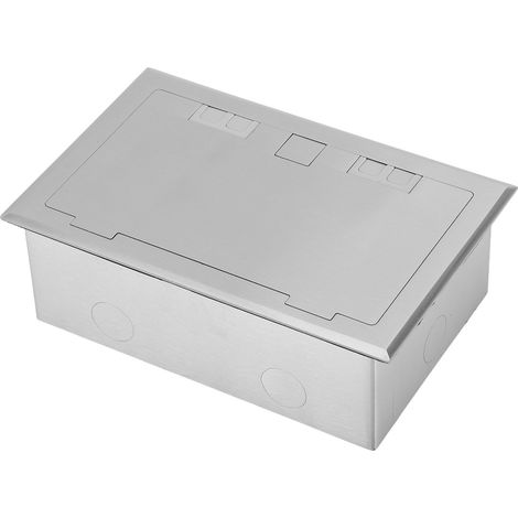 Boîtier prise encastrée sol acier inoxydable étanche 4000W 16A 2x2 broches 2 USB kit pour marbre (1/5)