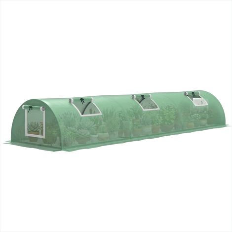 Serre de jardin tunnel en acier avec bâche PE 140 g m² 300 x 80 (1/5)