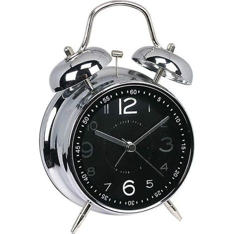 Réveil métallique à double alarme, 10 cm, réglage simple, piles incluses, idéal pour voyages (1/5)