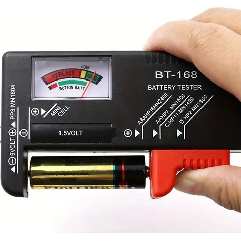 Ecleanfy - Piles AA/AAA/C/D/9 V/1.5 V, pile bouton universelle, code couleur, indicateur, testeur de tension, vérificateur (1/5)
