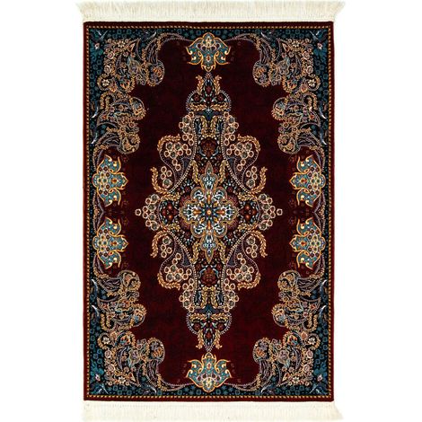 Tapis persan Nika  - 150x100cm, Rectangular - 100% Acrylique - Tissé - Rouge