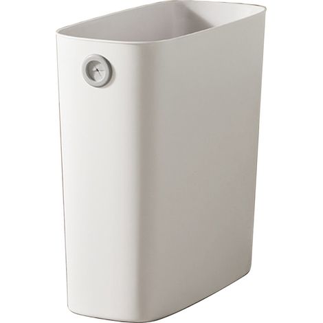 poubelle-Poubelle Ménage Poubelle Rectangulaire Mini Ouverture Sommet Haut pour Cuisine Salle de Bain Bureau PP TPR Blanc (1/5)