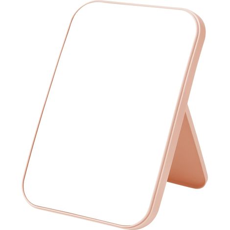 Super HD Mirror, 20 13.4 CM Makeup Table Mirror, Foldable Stand, Portable Design, Easy to Carry, Travel, Ultra-Thin and Durable, Foldable, Pink (1/5)