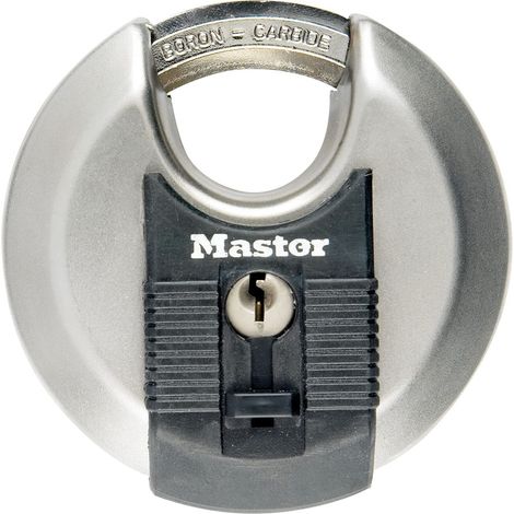 Master Lock Lucchetto Excell Disco da Esterno con Arco Protetto, a Chiave, 70 mm in Acciaio Inossidabile