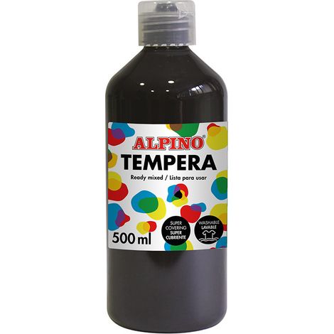 BOTE 500ML TEMPERA LIQUIDA ALPINO NEGRO DM010183