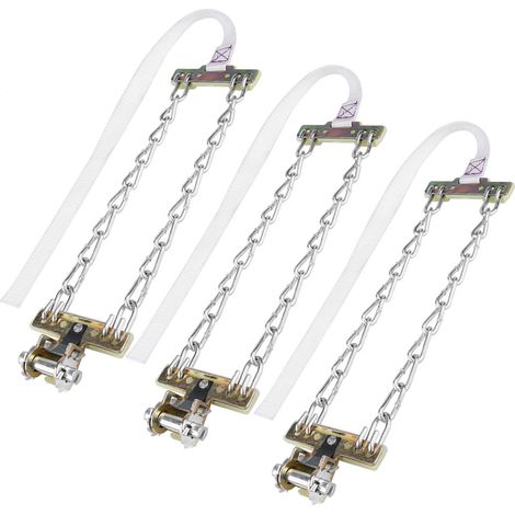 Lot de 3 chaînes à neige et boue antidérapantes de 165 à 195 mm, ceintures de sécurité hivernales pour pneus, adaptées aux voitures, camions et SUV. (1/5)