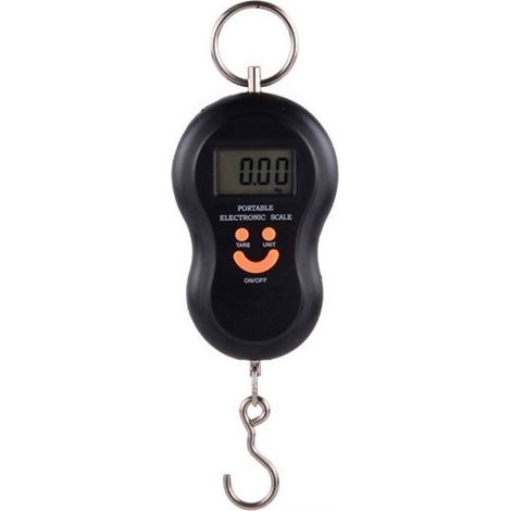 This hanging electronic luggage scale is suitable for fishing, luggage, parcel transport, and travel, with a maximum weighing capacity of 50 kg. (1/4)