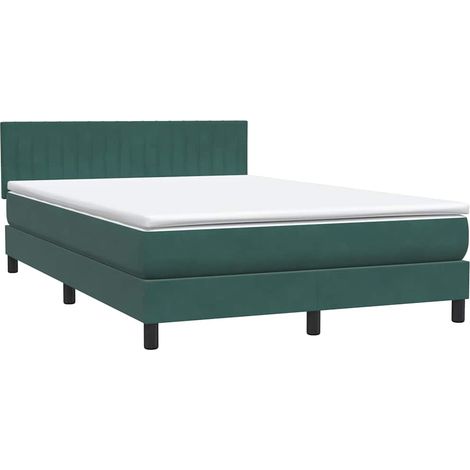 Boxspringbett mit Matratze Dunkelgrün 160x220 cm Samt vidaXL