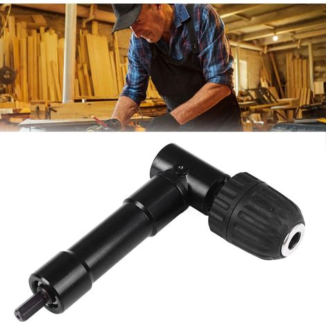 Perceuse à angle droit, mandrin à angle droit de 90 degrés, cintreuse d'angle pour perceuse électrique noire, modèle en plastique (1/5)