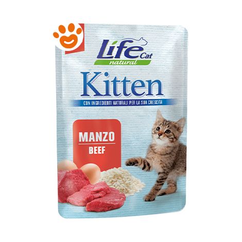 Life Cat Natural Kitten Manzo - Life Cat Natural Kitten Manzo - Bustina Da 70 Gr