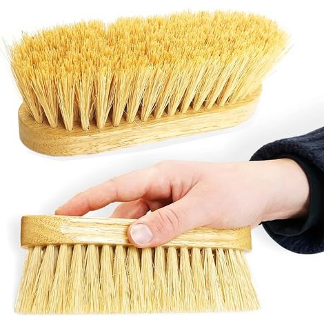 brush for horse, donkey, goat, with wooden back and long bristles, stable and robust (wood) (1/5)