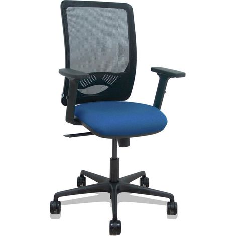Sedia Zulema synchro maglia nera sedile bali blu navy braccioli blu navy ruote 2D 65 mm (1/2)