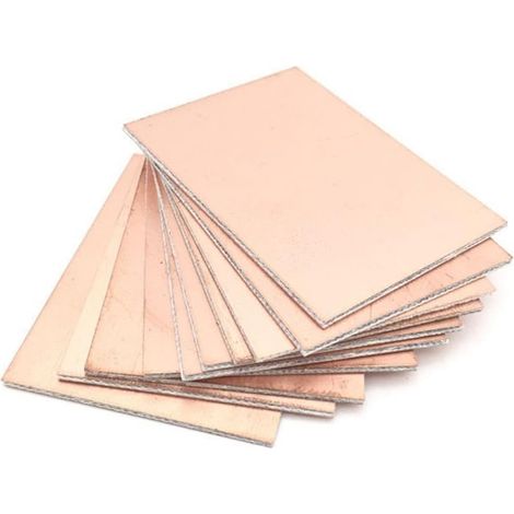 Pack of 10 laminated copper plates, 100 x 150 mm double-sided copper PCB for industrial soldering maintenance (1/5)