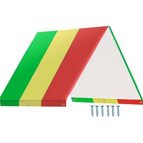 Voile d'Ombrage Imperméable pour Enfan, Tissu D'Ombrage, Toit de Balançoire Étanche Canopée, Voile d'Ombrage Abri Soleil, Toile Ombrage Imperméable (Vert Jaune Rouge) (1/5)