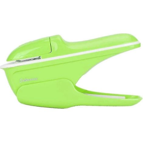 Agrafeuse sans agrafes ABS pour livres et papier, agrafeuse manuelle, outil à une main (vert) (1/5)